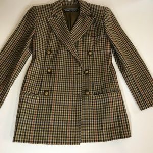 Ellen Tracy Linda Allard plaid lambs wool blazer